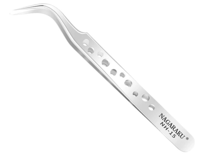 Pinça nagaraku NH-15 p/ extensão de cílios